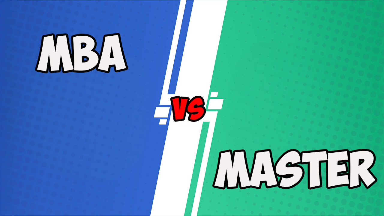 The image shows mba vs master.